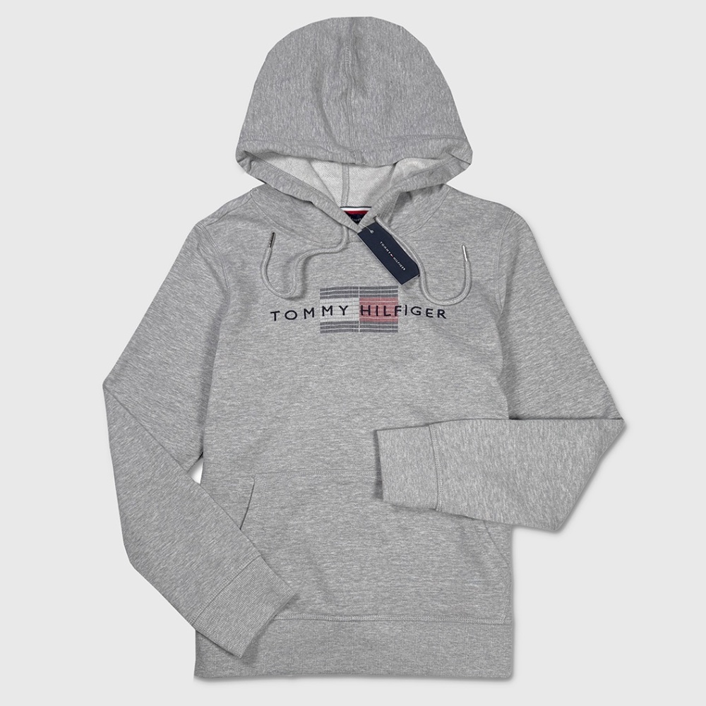 Tommy Hilfiger Fleece Hoodie - NWT Womens Large Heather Grey -‎ #48803-F8